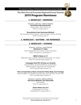 2019 Program Nominees