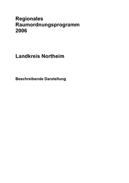 Regionales Raumordnungsprogramm 2006 Landkreis Northeim
