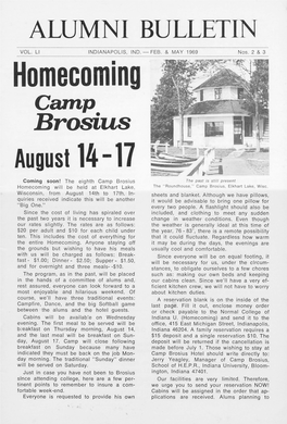 Homecoming Camp Brosius August 14-17