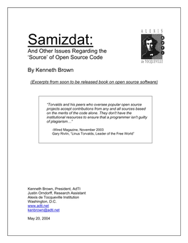 Samizdat: and Other Issues Regarding the ”Source‘ of Open Source Code