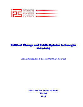 Political Change and Public Opinion in Georgia: 2002-2003