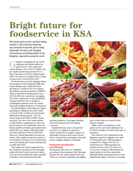 Bright Future for Foodservice In