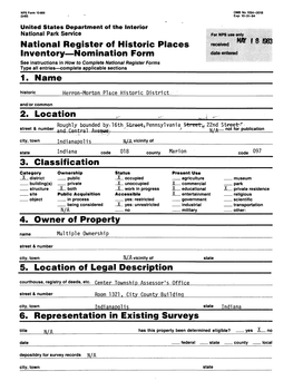 National Register of Historic Places Inventory—Nomination Form 1