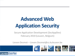 Advanced Web Application Security
