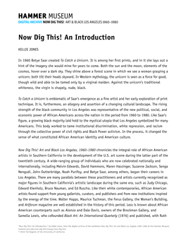 Now Dig This! an Introduction 1 MUSEUM