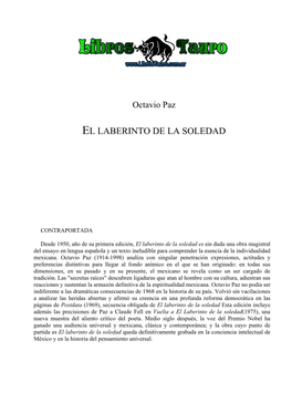 El Laberinto De La Soledad