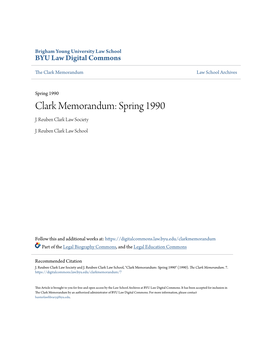 Clark Memorandum: Spring 1990 J