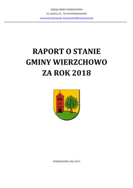 Raport O Stanie Gminy Wierzchowo Za Rok 2018