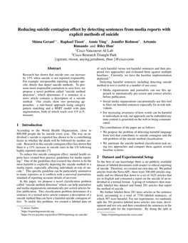 Reducing Suicide Contagion Effect by Detecting Sentences from Media Reports with Explicit Methods of Suicide