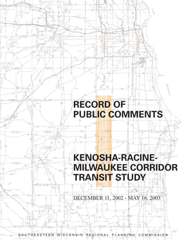 Record of Public Comments Kenosha-Racine