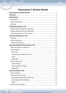 Panoweaver 7.20 User Manual