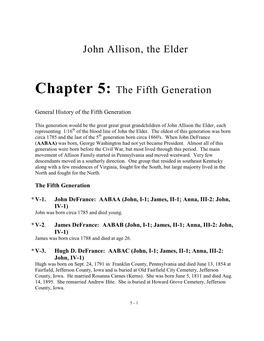 John Allison, the Elder Chapter 5