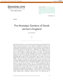 The Nostalgic Gardens of Derek Jarman's England