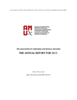 The Annual Report for 2013