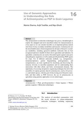 Use of Genomic Approaches in Understanding the Role of Actinomycetes As