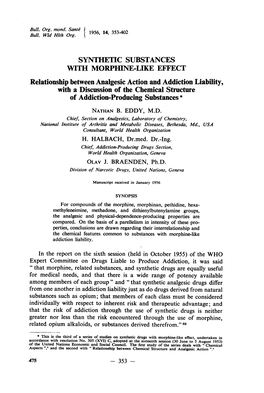 Of Addiction-Producing Substances * NATHAN B