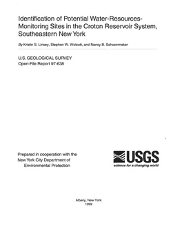 Monitoring Sites in the Croton Reservoir System, Southeastern New York