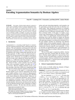 Encoding Argumentation Semantics by Boolean Algebra