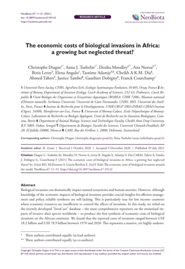 The Economic Costs of Biological Invasions in Africa: a Growing but Neglected Threat?