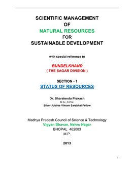 Scientific Management of Natural Resources for Sustainable Development