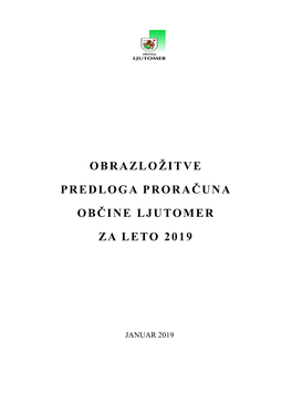 Obrazložitve Proračuna Za Leto 2019