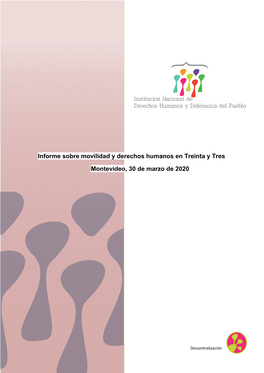 Informe Sobre Movilidad Y Derechos Humanos En Treinta Y Tres