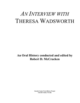 An Interview with Theresa Wadsworth