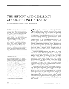 THE HISTORY and GEMOLOGY of QUEEN CONCH 