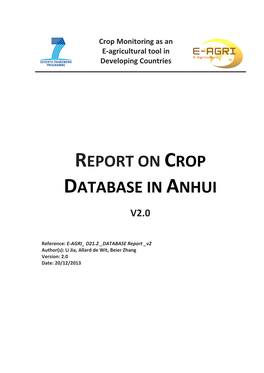 Report on Crop Database in Anhui V2.0