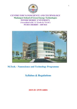 Syllabus & Regulations