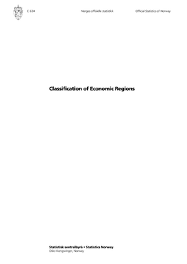 Classification of Economic Regions