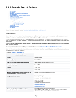 2.1.2 Somalia Port of Berbera