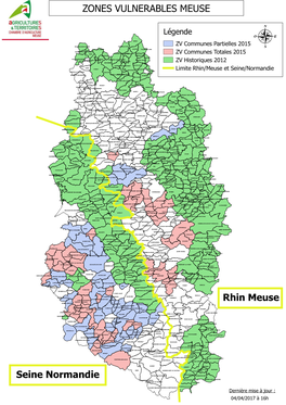 ZONES VULNERABLES MEUSE Rhin Meuse Seine Normandie