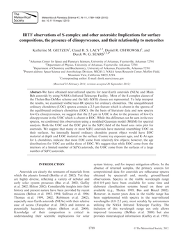 IRTF Observations of S Complex and Other Asteroids: Implications for Surface Compositions, the Presence of Clinopyroxenes, and Their Relationship to Meteorites