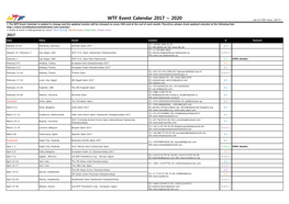 WTF Event Calendar 2017 ~ 2020