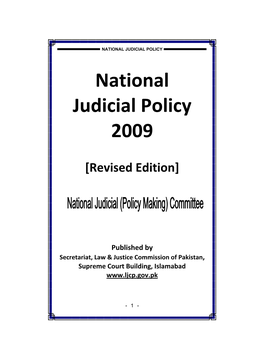 National Judicial Policy 2009