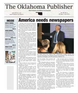 The Oklahoma Publisher Official Publication of the Oklahoma Press Association