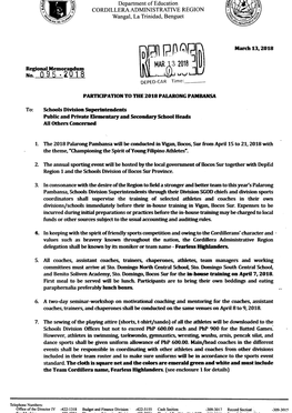 List of Delegation Officials, Management and Technical Working Committees, Athletes, Coaches, Chaperones, and Trainers to the 2018 Palarong Pambansa