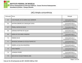 Técnico Subsequente Em Serviços Públicos - Cursos Técnicos Subsequentes Resultado De Sorteio - Campus Brasília