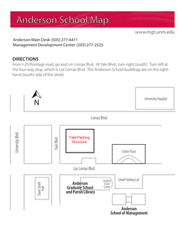 Anderson School Map Anderson Main Desk: (505) 277-6471 Management Development Center: (505) 277-2525