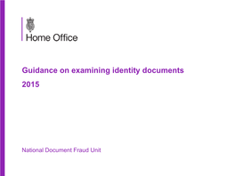 Examining Identity Documents 2015