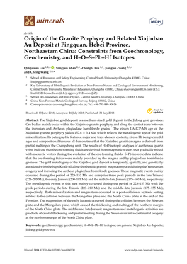 Origin of the Granite Porphyry and Related Xiajinbao Au Deposit At