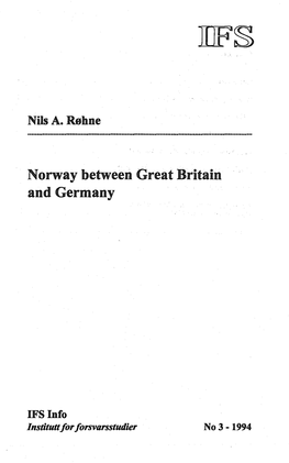 Norway Between Great Britain and Germany