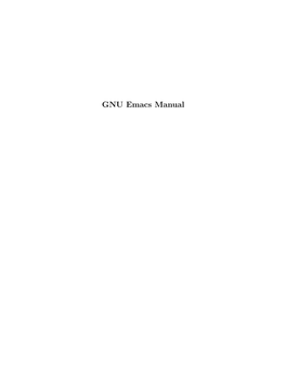 GNU Emacs Manual (Pdf)