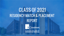 ACOM Class of 2021 Residency Match & Placement Report