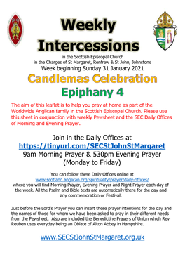 Weekly Intercessions