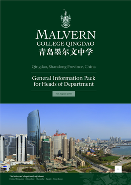 General Information Pack for Heads of Department