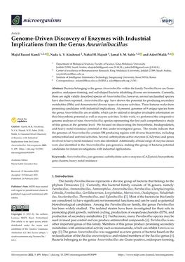 Genome-Driven Discovery of Enzymes with Industrial Implications from the Genus Aneurinibacillus