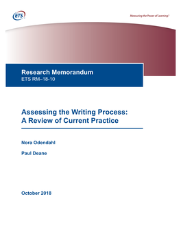 Assessing the Writing Process: a Review of Current Practice