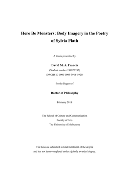 Here Be Monsters: Body Imagery in the Poetry of Sylvia Plath